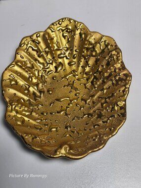 Vintage Weeping Bright Gold trinket dish